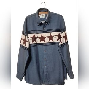 Vintage Roper Border Shirt Stars & Stripes Made in USA Men's Size XL